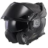 LS2 FF901 Advant X Carbon Black Modular 180° Flip Front Dual Visor Full Face Motorbike Helmet Sport. ECE 22.06 Certified. Complete With Pinlock and Luxury Camo Backpack Style Carry Bag - XS (53-54cm)