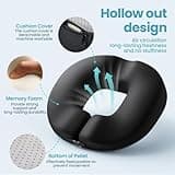 Benazcap Donut Cushion for Hemorrhoids, Coccyx Cushion for Tailbone Pain Relief, Donut Pillow, Memory Foam Seat Cushion by Ergonomic for Sores, Sciatica(Good Support, Slightly Firm)