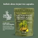 Nattokinase Bromelain Curcumin | Foreign Protein Detox & Cleanse with Black Pepper Extract | High Strength | 60 Vegan Capsules, Made in The UK by Roundway Supplements