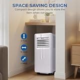 Olsen & Smith 9000 BTU 3-in-1 Portable Air Conditioning Unit, AC Air Con Conditioner Cooler On Wheels with Cooling, Fan & Dehumidifier Functions, 24H Timer with Window Kit & Remote Control, White