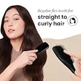 Tangle Teezer Ultimate Detangler Hairbrush - For Wet & Dry Hair - Detangling Brush for All Hair Types - Two-Tiered Teeth Reduce Breakage & Eliminate Knots - Liquorice Black
