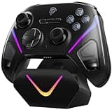 EasySMX Wireless Game Controller, D10 TMR Anti-Drift Joysticks Enhanced PC Controller,Dual-Mode Triggers,1000Hz,RGB,Mechanical,Bluetooth Gamepad for PC/Switch/Switch2/iOS/Android with Charging Dock