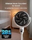 Pro Breeze® AirFlo Plus 44" Hybrid Pedestal Fan 29db Silent with Remote, Powerful Dual Blades, Multidirectional Vortex 135° Horizontal & 100° Vertical & Oscillating, 111-61cm Flex Height