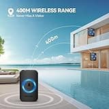 TECKNET Wireless Doorbell, Doorbell IP65 Waterproof Twin Wall Plug-in Cordless Door Chime Kit with 400m Range, 60 Chimes, 120dB Lound 5-Level Volume & Blue Light, Plug in Door Entry Bell