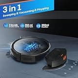 Robot Vacuum Cleaner with Mop, 4-in-1 Robotic Vacuums, 5000Pa Ultra Strong Suction, Long Running Time, Timing Function, App/WiFi for Pet Hair Hard Floor and Carpet(Striped Blue)