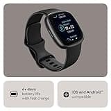 Google Fitbit Versa 4 Fitness Smartwatch with built-in GPS and up to 6 days battery life - compatible with iOS 15 or higher & Android OS 9.0 or higher, Black/Graphite