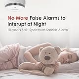 Smoke Alarm, 10 Years Battery Smoke Alarms for home 2Pcs, Fire Alarm with Silence/Test Button, No Drill Installation Smoke Detector, Conforms to EN 14604 Standard