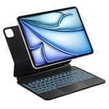 Inateck Magnetic Keyboard Case for iPad Air 11 Inch M3 2025/M2 2024, Air 5/4 Gen 10.9 Inch, Magic Keyboard for iPad Pro 11" 4/3/2/1 Gen, Floating Cantilever Stand, 7-Color Backlight, with Trackpad