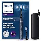 Philips Sonicare 7100 Electric Toothbrush, Sonic Toothbrush with App, 4 Brushing Modes and 3 Intensity Levels, Pressure Alert, EasyStart, SmarTimer, Navy Blue, Model HX7423/01 [New Technology]