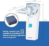 Beurer IH55 Portable Nebuliser With Travel Pack, UK Plug, Adults & Children, Colds, Asthma & Respiratory Issues, Quiet Vibrating Membrane Technology, Shorter Inhalation Time, Easy to Disinfect
