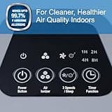 Spear & Jackson 38065 Air Purifier with HEPA & Carbon Filters, Air Cleaner for Allergies, Pollen, Pets, Dust, Smokers; Ionizer & Timer Function