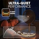 VENTY Portable Fan - Wireless Battery Operated Fan - 4 Speeds - LED Lighting - Carry Case & Remote Control - Cruise Travel - Outdoor Travel RV Power Bank With USB-C Port (Black with Case)