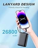 Power Bank, 26800mAh Portable Charger Battery Pack, External Battery with 2 Port & 2 Cables, Fast Charging Powerbank Compatible for iPhone 16 15 14 13 12, Android Phone and More