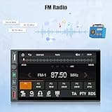 OiLiehu Double Din Car Stereo Wireless CarPlay Android Auto, 7" Car Radio 2 Din with IPS Touchscreen, MP5 Multimedia Player with Mirror Link, Bluetooth, FM/AM/RDS, USB, Type-C, EQ, SWC, Backup Camera