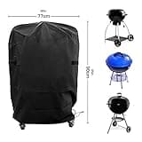 Barbecue Cover, Heavy Duty BBQ Cover, 210D Oxford Fabric Round Outdoor BBQ Grill Cover, Waterproof Windproof Rip-Proof and UV Resistant BBQ Cover (77x90cm)