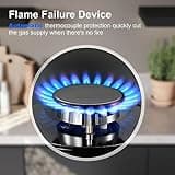 SNDOAS Gas Hob 4 Burners, NG/LPG Convertible, Built-in Black Glass Gas Hob with Wok Burner, Flame Failure Protection, 8000W