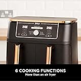 Ninja Foodi MAX Dual Zone Air Fryer, Amazon Exclusive, Tongs, 2 Drawers, 9.5L, 6-in-1, Use No Oil, Air Fry, Max Crisp, Roast, Bake, 8 Portions, Nonstick Dishwasher Safe Baskets, Copper/Black AF400UKCP