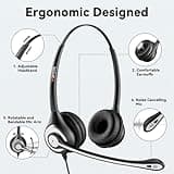 Wantek USB Headset With Microphone For Laptop, PC Headphones With Mic Noise Cancelling, Computer Headsets With In-Line Volume Control & Mute, Compatible with Ms teams, Zoom, Webex, Office, Home