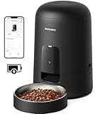PETLIBRO Automatic Cat Feeder, Battery Operated Smart WiFi App Control, Wireless & Compact Design, Dry Food Auto Dispenser with Timer, Portion Adjustable Biscuit Feeding, 30 Days Between Charges