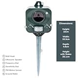 Pestbye® Battery Operated Motion Activated Waterproof Cat Repellent - Quick Fix Ultrasonic Cat Scarer with Ground Stake - Set of 2