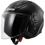 LS2 Motorcycle Helmet - Open Face OF616 - Airflow LS2 Matt Black - M