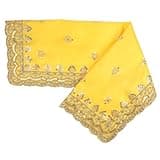Decorative Mat Aasan Artifcial Silk Pooja Cloth Decorative Cloth for Multipurpose Indian Traditional Ethnic Pooja Navratri Festival Decoration Pooja Item Articles(Size:-19 Inch X 19 Inch)(Yellow)