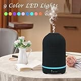 Ceramic Essential Oil Diffuser For Home Electric 200ml Large Humidifier Cool Mist Aromatherapy Premium Ultrasonic 4 In 1, 9 LED Lights, 4 Timer Adjust Settings