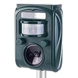Livoni Cat Repellent for Gardens, Ultrasonic Fox Repeller Solar Battery Operated Animal Cat Deterrents Scarer for Gardens, Waterproof Outdoor with Ground