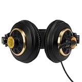 AKG K240 Studio Professional Semi-Open, Over-Ear Headphones, High Performance design, 3.5mm and 1/4" adapters, self adjusting headband - Black and Gold