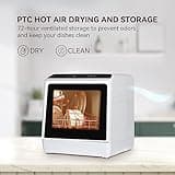eklipt Table Top Dishwasher, Mini Countertop Dishwasher with 6 Programs, Built-in 5L Water Tank Dual Water Supply Modes with Touch Control, LED Display, Drying Cycle & Fruit Wash