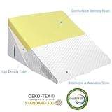 YIHATA Bed Wedge Pillow, 12-in-1 Memory Foam Sleeping Support Pillow with Headrest Adjustable Incline Cushion for Acid Reflux, Gerds, Back Pain, Snoring, Leg Elevation with Washable Cover