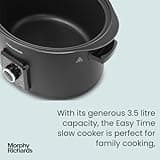 Morphy Richards 6.5L Easy Time Slow Cooker, Automatic Heat Settings, Keep Warm Mode, Hob Proof, Countdown Indicator, Dishwasher Safe Pot, Matte Black, 461021