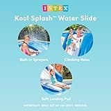 Intex Kool Splash Inflatable Water Slide Swimming Pool Play Center with Built in Sprayers for Kids and Adults, Ages 6 and Up, Blue