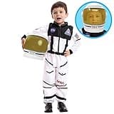 Spooktacular Creations Astronaut Costume for Kids with Movable Visor Astronaut Helmet, NASA Space Costume Halloween Costume Kids, Pretend Role Play Dress Up (White)-Small (5-7 yrs)