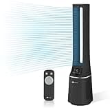 PureMate 2-in-1 Bladeless Tower Fan & air purifier with HEPA Filter, 10 Speed Settings, Portable Ultra Quiet Standing Fan with Remote Control, Digital Display, Powerful Air Cooling for home & office