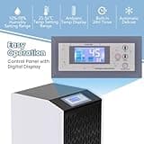 COSTWAY 120L/Day Commercial Dehumidifier, Industrial Air Dehumidifiers Building Dryer with 24H Timer, Auto Defrost, Memory Starting, Drain Hose, Wheels & Handle, Large Spaces up to 500㎡ (White+Black)