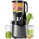 Cold Press Juicer Machines, 350W Masticating Juicer with 5.8‘’ Large Feeding Chute for Whole Fruit and Vegetable,High Juice Yield and Easy to Clean