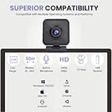 Project Telecom 1080p Wireless Webcam with Microphone – USB PC Camera for Laptop & Desktop Full HD Streaming Web Camera for Video Calls, Zoom, Remote Meetings – Plug & Play USB Web Cam