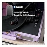 Crosley Cruiser Plus Portable Turntable - Bluetooth Record Player, 3-Speed Suitcase Vinyl Player, Home Turntables for Vinyl Records, Built in Stereo Speakers & Bluetooth Receiver, AUX Input, Lavender