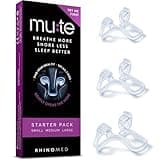Rhinomed Mute Nasal Dilator for Snore Reduction - Anti-Snoring Aid Solution - Breathing Aids for Better Sleep - Comfortable Nose Vents to Improve Airflow (Starter, 3-Pk)