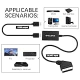 Scart To Hdmi Converter With 1m Hdmi Cable For Dvd Player To Tv, Full Hd 720p/1080p Switch Video Audio Converter For Hdtv Monitor Projector Vhs Player Scart Lead To Hdmi Adapter