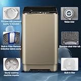Kazigak - Portable Washing Machine, Compact & Energy Efficient, Gold, Top Access, 14 lbs, 10 Programs, LED Display, for Home and Apartments