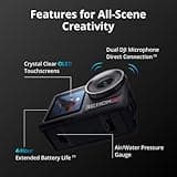DJI Osmo Action 5 Pro Adventure Combo, 4K Action Camera 1/1.3" Sensor, Stabilization Vlogging Camera, Dual OLED Touchscreens, Waterproof Camera for Travel, 12h Extended Battery Life With 3 Batteries
