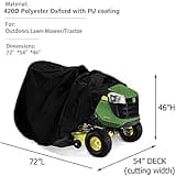 Indeed BUY Riding Lawn Mower Cover, Waterproof Tractor Cover Fits Decks up to 54",Heavy Duty 420D Polyester Oxford, Durable, UV, Water Resistant Covers for Your Rider Garden Tractor 72"L x 54"W x 46"H