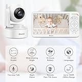 Blemil BabyMonitor with Camera and Audio, 6'' IPS Screen Baby Camera Monitor No WiFi, 30-Hrs Battery, ECO, Night Vision,2-Way Talk, Travel Video Baby Monitor Portable