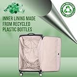 Aerolite Large 30in Lightweight 8 Wheel Eco Friendly Travel Checked Check in Hold Luggage Suitcase with TSA Lock Black Grey