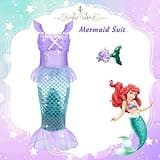 Tesok Princess Costumes for Girls,16 Pcs Princess Dress Up Clothes for Little Girl Fancy Dress Up Clothes for Kids Toddlers Party Birthday Gifts for Girls Age 3 4 5 6 7 8+ Year Old