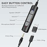 Wantek USB Headset With Microphone For Laptop, PC Headphones With Mic Noise Cancelling, Computer Headsets With In-Line Volume Control & Mute, Compatible with Ms teams, Zoom, Webex, Office, Home