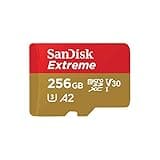 SanDisk 256GB Extreme microSDXC card +SD adapter, microSD card for smartphones, action cameras, drones, V30, up to 190 MB/s, SanDisk QuickFlow Technology, RescuePro Deluxe, UHS-I, 4k, V30, A2, C10, U3