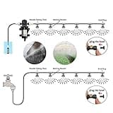 Misting Cooling System Kit With Timers & 24V Silent Pump & Brass Sprayers - Outdoor Patio Mister System Drip Irrigation System For Outside Patio, Garden